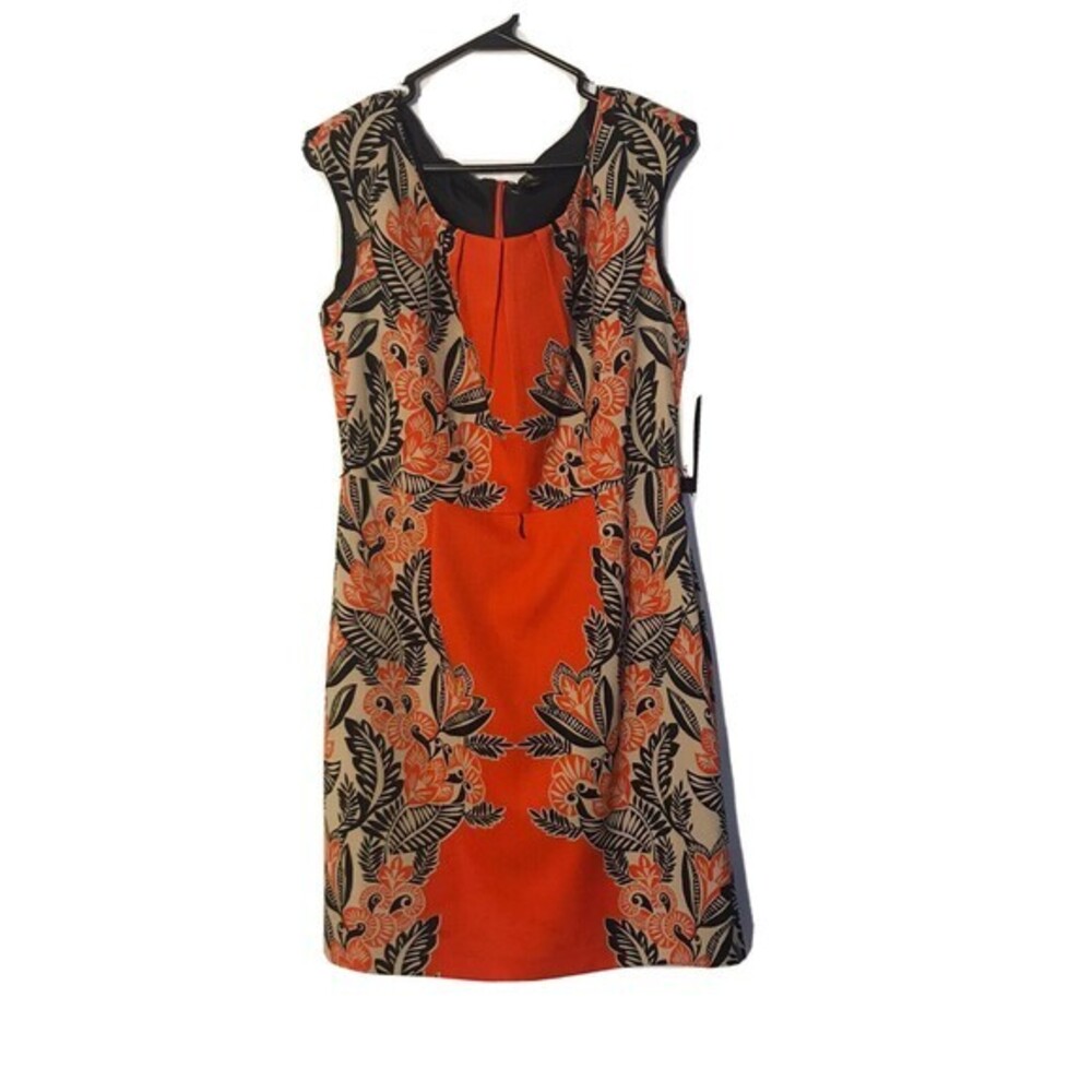 ILE New York‎ Woman's Cap Sleeve Orange and black Dress Size 10